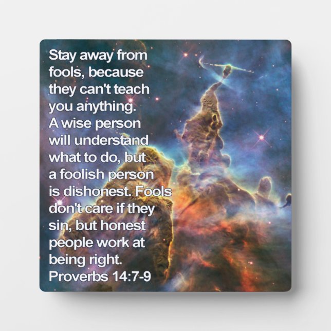 Sprichwörter 14:7-9 fotoplatte (Vorderseite)