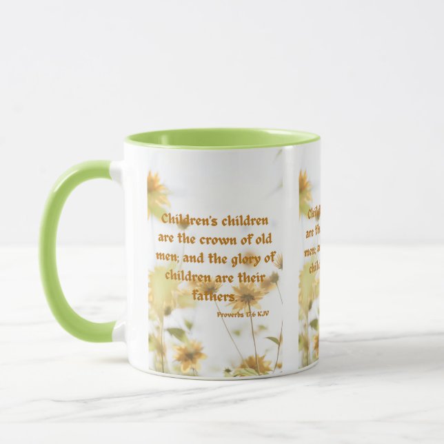 Sprichwörter 17:6 KJV Bibelschrift Pic Two-Tone Tasse (Links)