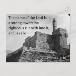 Sprichwörter 18:10 auf einem alten Foto Jerusalems Postkarte