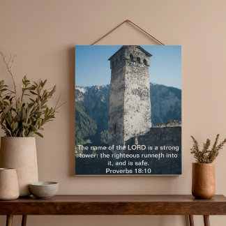 Sprichwörter 18 Starker Turm KJV Bibel Verse Wand Poster