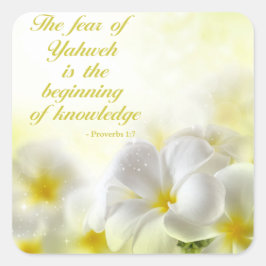 Sprichwörter 1:7 | Bible Verse Quote Quadratischer Aufkleber