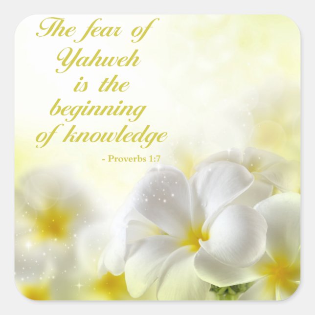 Sprichwörter 1:7 | Bible Verse Quote Quadratischer Aufkleber (Vorderseite)