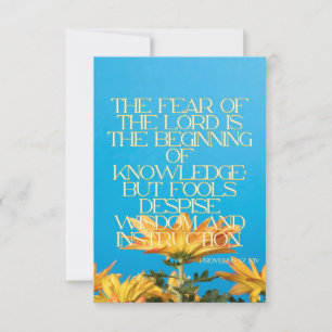 Sprichwörter 1:7 KJV Bibelschrift Pic Begrüßung Karte