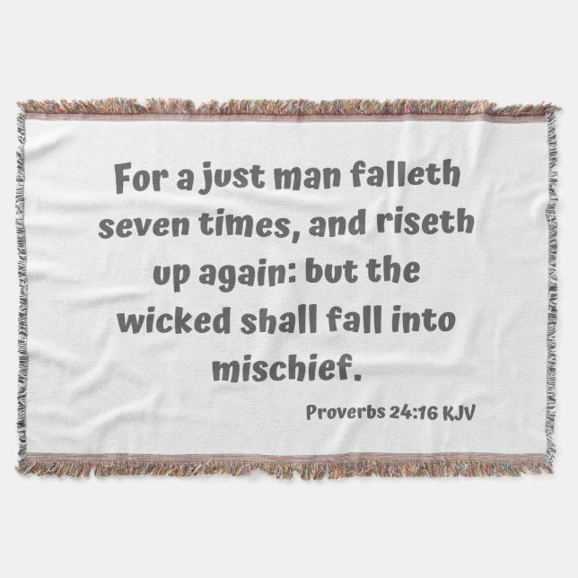 Sprichwörter 24:16 KJV Bible Verse Scripture Decke (Vorderseite)