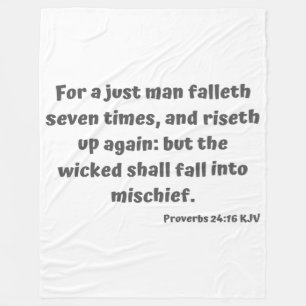 Sprichwörter 24:16 KJV Bible Verse Scripture Fleecedecke