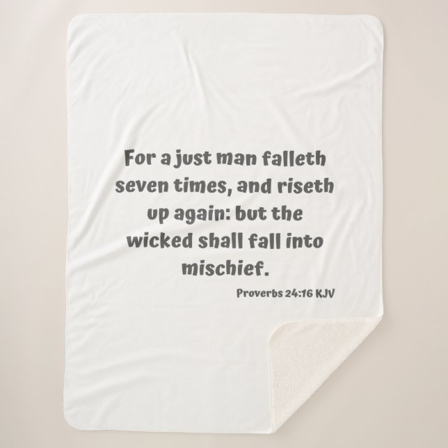 Sprichwörter 24:16 KJV Bible Verse Scripture Sherpadecke (Vorderseite)