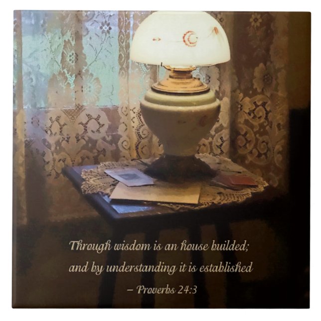 Sprichwörter 24 3 durch Weisheit ist ein Haus geba Fliese (Vorderseite)