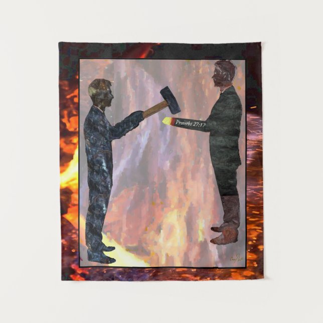 Sprichwörter 27:17 Art Wandteppich (Vorderseite)