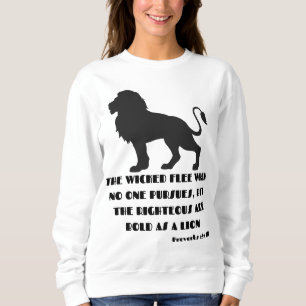 Sprichwörter 28:1 Bibelverse Zitat KJV Frauen Sweatshirt