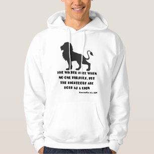 Sprichwörter 28:1 Bibelverse Zitat KJV Männer Hoodie
