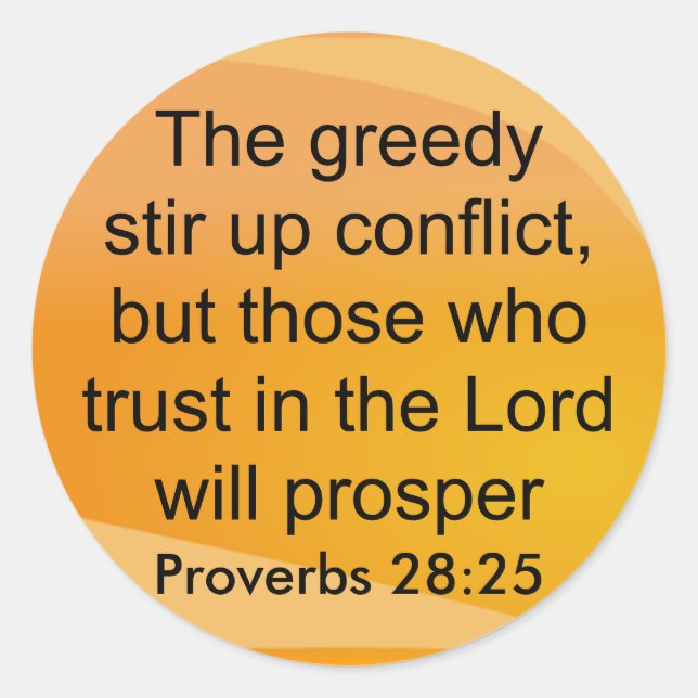 Sprichwörter 28:25 Aufkleber (Vorderseite)