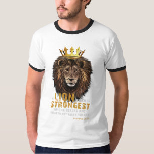 Sprichwörter 30:30 KJV Bibelschrift Herren-Ringer T-Shirt