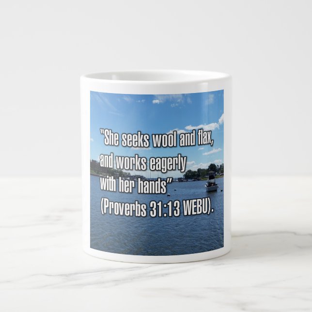 Sprichwörter 31:13 WEBU-Tasse Jumbo-Tasse (Vorderseite)