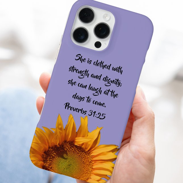 Sprichwörter 31:25 Custom Bible Verse Sonnenblume iPhone Hülle (Von Creator hochgeladen)