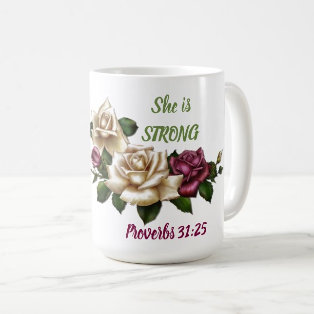 Sprichwörter 31:25 - Klassische Tasse (VorderseiteRechts)