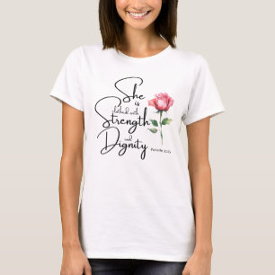 Sprichwörter 31:25 Sie ist bekleidet Bibelverse Bl T-Shirt