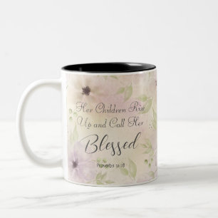 Sprichwörter 31:28 Bibelverse Christliche Frau Zweifarbige Tasse