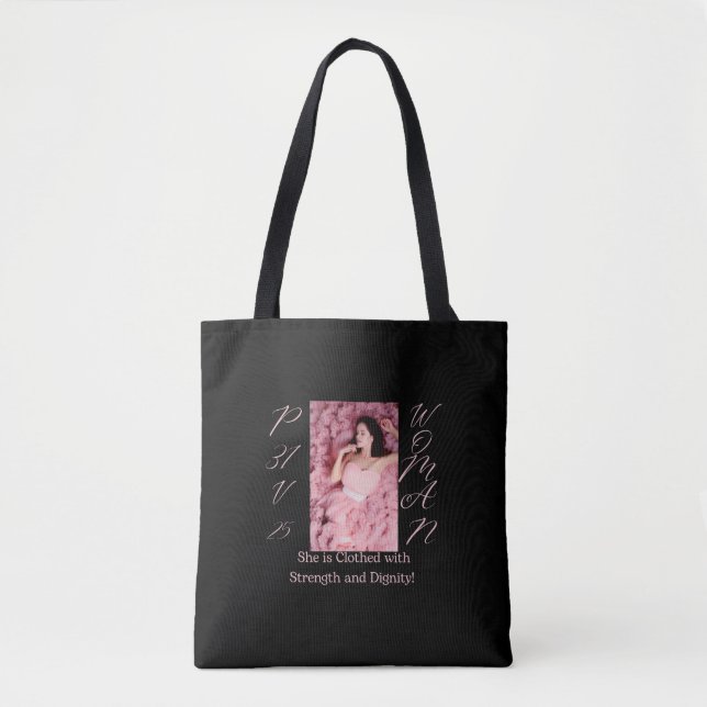Sprichwörter 31 Frauenpink & Black Tote Bag (Vorderseite)