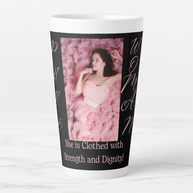 Sprichwörter 31 Latte-Tasse für Frauen in Schwarz  Milchtasse (Vorderseite)