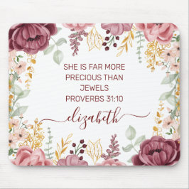 Sprichwörter 31 Stilvolle pastellrosa Blume-Schrif Mousepad