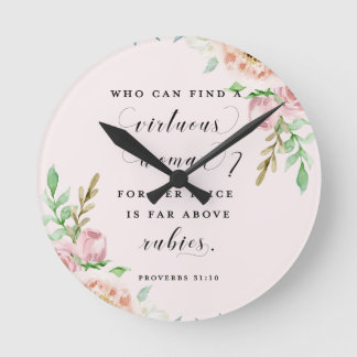 Sprichwörter 31 Virtuous Woman Clock Runde Wanduhr