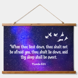 Sprichwörter 3:24 wandteppich mit holzrahmen