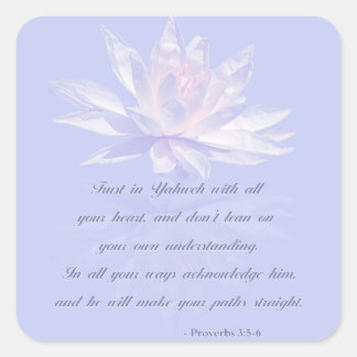 Sprichwörter 3:5-6 | Bible Verse Quote Quadratischer Aufkleber