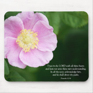 Sprichwörter 3:5-6 Christliche Verse Verse Rosa Bl Mousepad