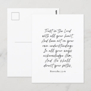 Sprichwörter 3:5-6 Vertrauen in den Herrn Postkarte