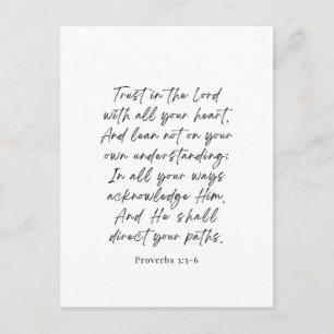 Sprichwörter 3:5-6 Vertrauen in den Herrn Postkarte