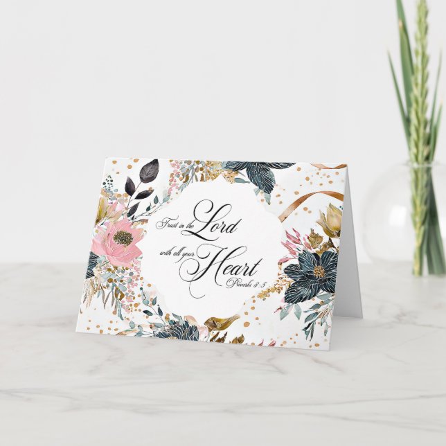 Sprichwörter 3:5-6 Vertrauen in die Lord Bible Ver Karte (Vorderseite)