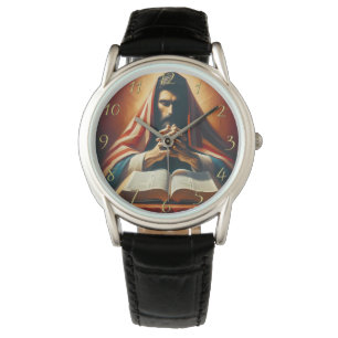 Sprichwörter 3:5 heilige Bibel mit Händen Armbanduhr