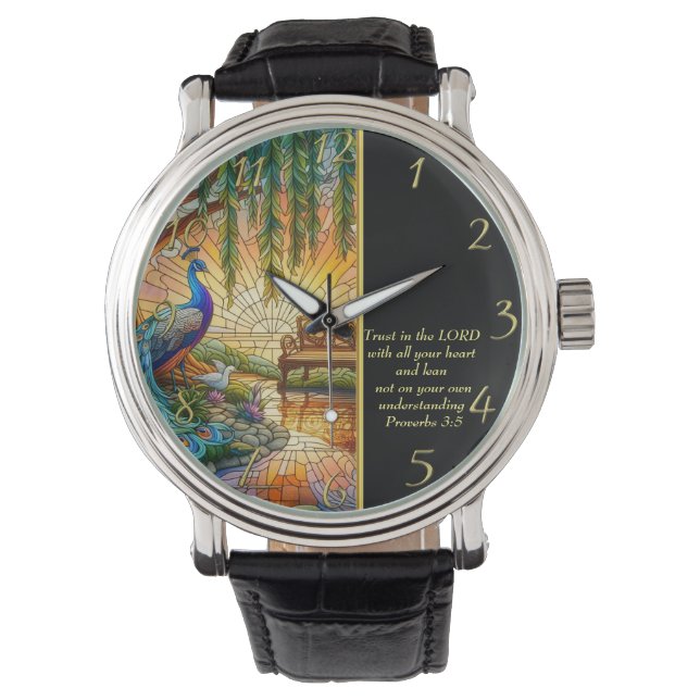 Sprichwörter 3:5 Weiße Kirche Armbanduhr (Vorderseite)