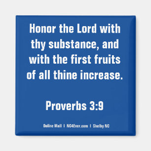 Sprichwörter 3:9 Bible Verse Magnet