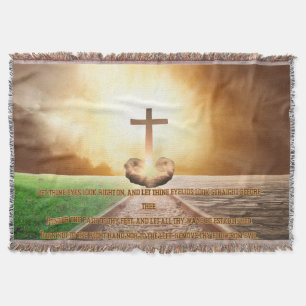 Sprichwörter 4:25-27 Cosy Bible Verse Decke