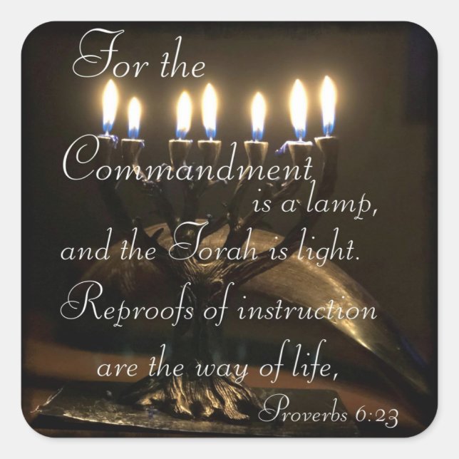 Sprichwörter 6:23 quadratischer aufkleber (Vorderseite)