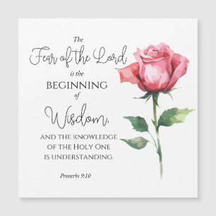 Sprichwörter 9:10 Angst vor der Lord Rose Blume Bi Magnetkarte