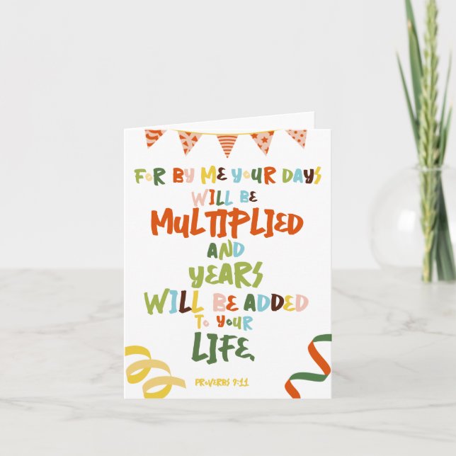 Sprichwörter 9:11 Vintage Verse Geburtstag Dankeskarte (Vorderseite)