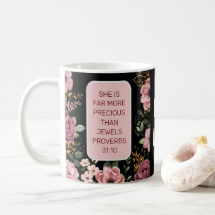 Sprichwörter der rosa und schwarzen Blume 31 Kaffeetasse