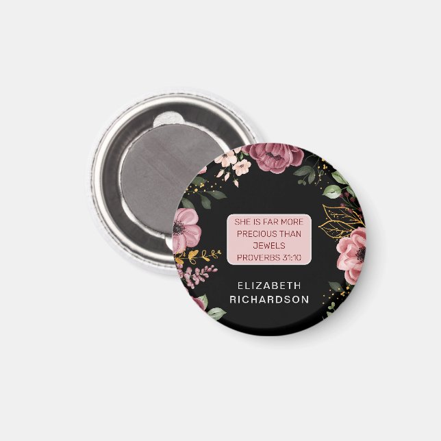 Sprichwörter der rosa und schwarzen Blume 31 Magnet (Vorderseite/Rückseite)