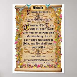 Sprichwörter Kapitel 3 Verse 5-6 Vertrauen in den  Poster