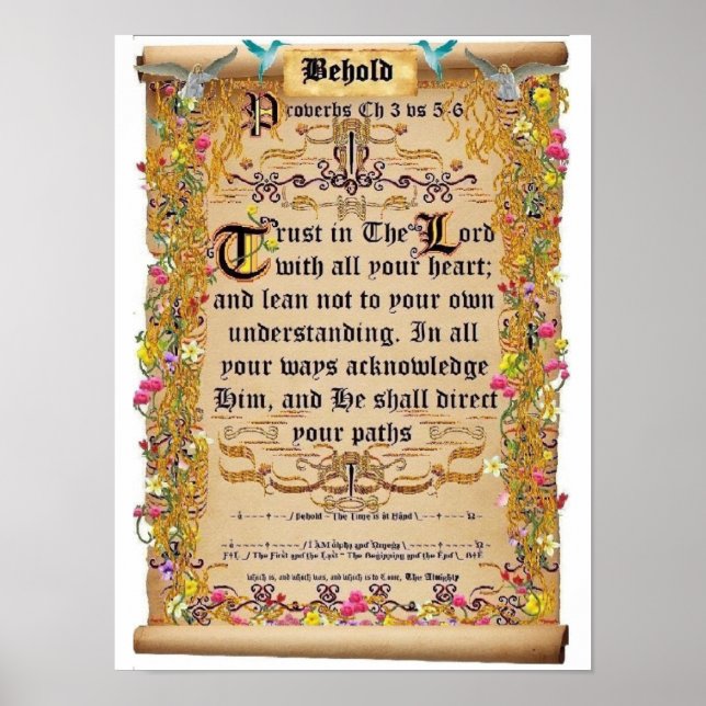 Sprichwörter Kapitel 3 Verse 5-6 Vertrauen in den  Poster (Vorne)