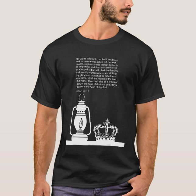 Sprichwörterbuch-Studie Isaiah 62 1 3 T-Shirt (Vorderseite)