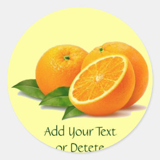 Sprig von Orangen Aufklebern (in vielen Formen) Runder Aufkleber