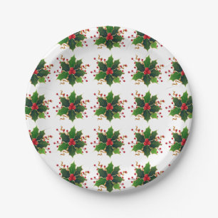 Sprigs von Holly & Berries Weihnachtsbuch-Tellern Pappteller