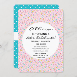 Sprikle Cupcake Girl Birthday Cake Einladung