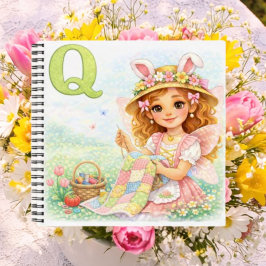 Spring Alphabet Letter Q Notebook for Kids Notizbuch