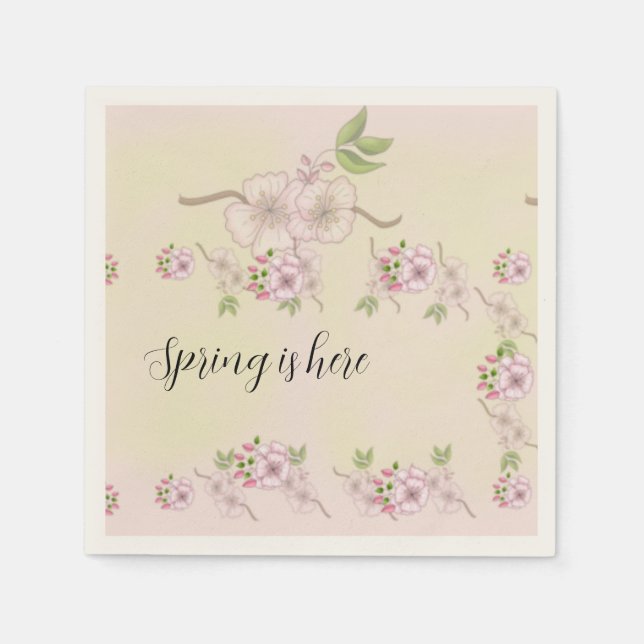 Spring Apple Blossom Cocktail Napkin Serviette (Vorderseite)