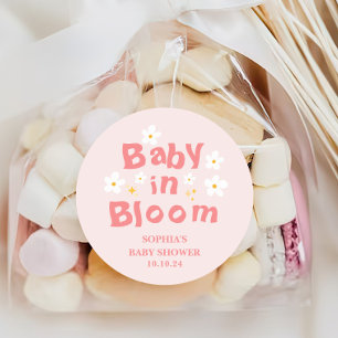 Spring Baby in Bloom Baby Dusche Gefallen Runder Aufkleber