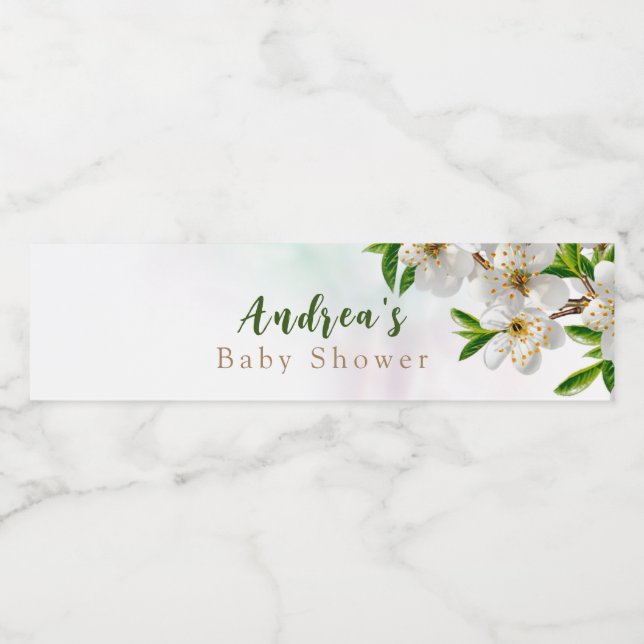 Spring Baby in Bloom Baby Dusche Wasserflaschenetikett (Einzelnes Label)
